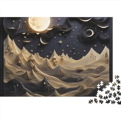 Moon Puzzle, Impossible Puzzle, Art Skill Game for The Whole Family, for Adults Stress Relieve Family Puzzle Game for Adults and Children from 14 Years 1000pcs (75x50cm) von WWJLRLXTO