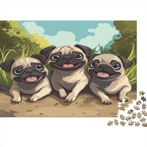 Mops Puzzlespiel 1000 Teile Puzzle Für Erwachsene Und Kinder Ab 14 Jahren, Erwachsenen Puzzlespiel Puzzel 1000pcs (75x50cm) von WWJLRLXTO