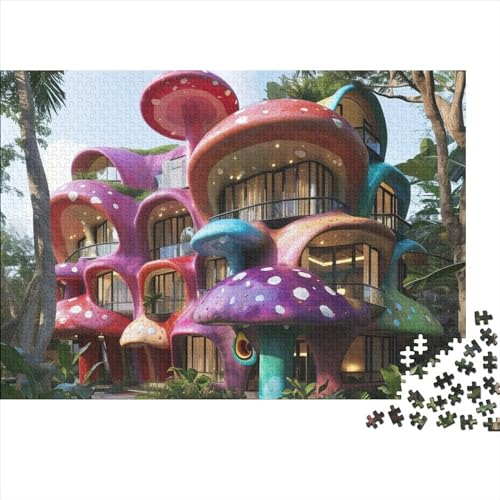 Mushroom House 500 Pieces Puzzles Impossible Puzzle, Beautiful House Skill Game for The Whole Family, for Adults Stress Relieve Game Toy Gift for Adults and Children from 14 Years 500pcs (52x38cm) von WWJLRLXTO