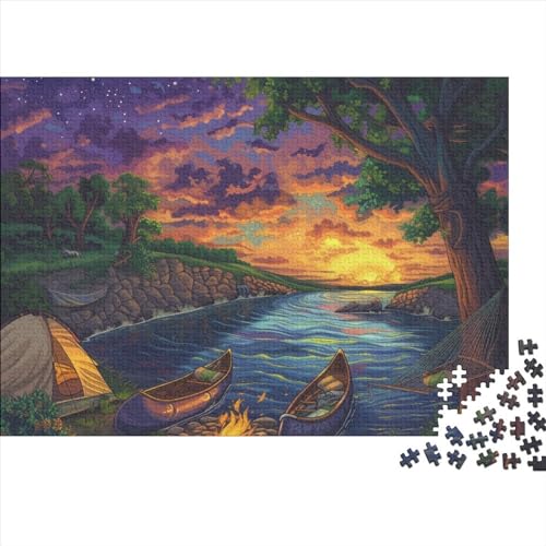 Night View Puzzle 1000 + Impossible Puzzle, Oil Painting Skill Game for The Whole Family, for Adults Stress Relieve Family Puzzle Game for Adults and Children from 14 Years 1000pcs (75x50cm) von WWJLRLXTO