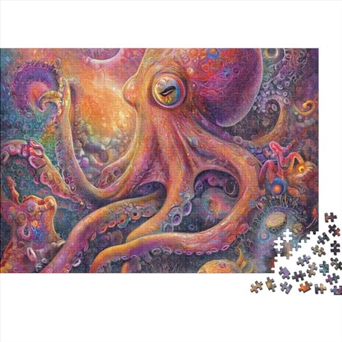 Octopus 300 Teilige Oil Painting Puzzle Für Kinder Herausforderungsspielzeug Lernspiel Puzzlespiel Ab 14 Jahren 300pcs (40x28cm) von WWJLRLXTO