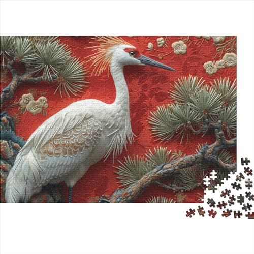 Red Crowned Crane 1000 Piece Puzzle Red Crowned Crane Puzzle for Adults, Skill Game for The Whole Family, for Adults Stress Relieve Game Toy Gift for Adults And Children from 14 Years 1000pcs (75x50cm von WWJLRLXTO