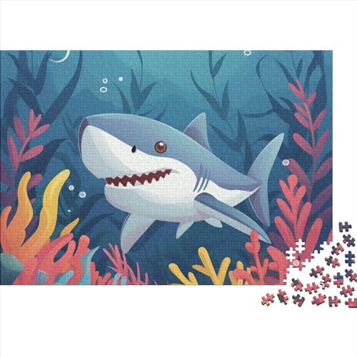 Shark Puzzle 1000 Teile Great White Shark Puzzle Für Erwachsene Und Kinder Herausforderungsspielzeug Farbenfrohes Puzzlespiel Ab 14 Jahren 1000pcs (75x50cm) von WWJLRLXTO
