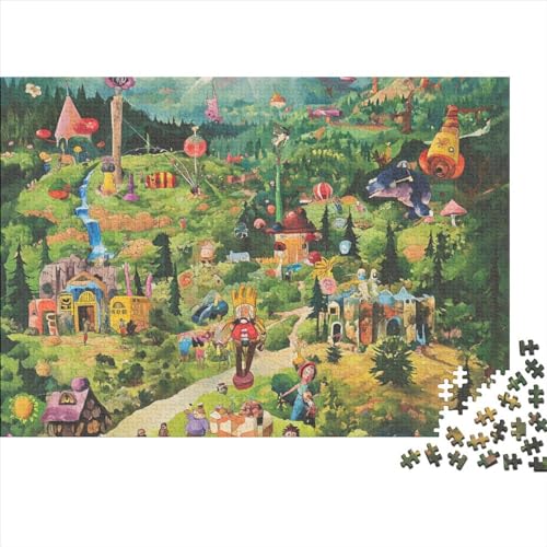 Summer Camp 1000 Pieces Puzzles Impossible Puzzle, Art Puzzle Game, for Adults Stress Relieve Game Toy Gift for Adults and Children from 14 Years 1000pcs (75x50cm) von WWJLRLXTO