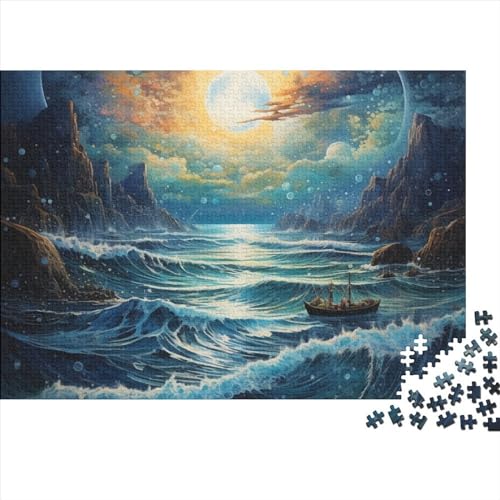 Tides Puzzle, Impossible Puzzle, Oil Painting Puzzle Game, for Adults Stress Relieve Game Toy Gift for Adults and Children from 14 Years 1000pcs (75x50cm) von WWJLRLXTO