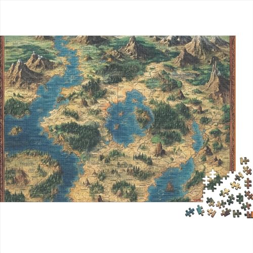 World Map 1000 Pieces Puzzles Impossible Puzzle, Art Puzzle Game, for Adults Stress Relieve Game Toy Gift for Adults and Children from 14 Years 1000pcs (75x50cm) von WWJLRLXTO