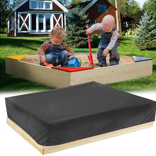120 * 120 * 20cm Wasserdicht Sandkasten Abdeckung Sandkasten Abdeckplane Staubdichte mit Kordelzug für Sandkasten Garten Schwarz von WWLEIHUO