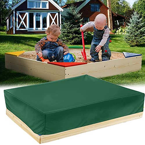 Sandkasten Abdeckung Wasserdicht 210D Oxford-Stoff Abdeckung Sandkasten Staubdicht Abdeckplane Sandkasten Sandkastenabdeckung mit Kordelzug für Sandkasten Garten (Grün, 120 * 120 * 20cm) von WWLEIHUO