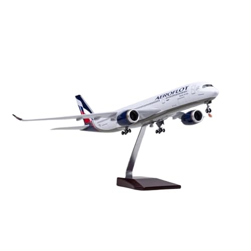 Flugzeugmodell im Maßstab 1:142, 47 cm, für Russland A350, Flugzeugmodell mit Lichtern und Rädern, Harz-Druckguss-Flugzeug-Set mit Halterung (No Lights) von WWPIS
