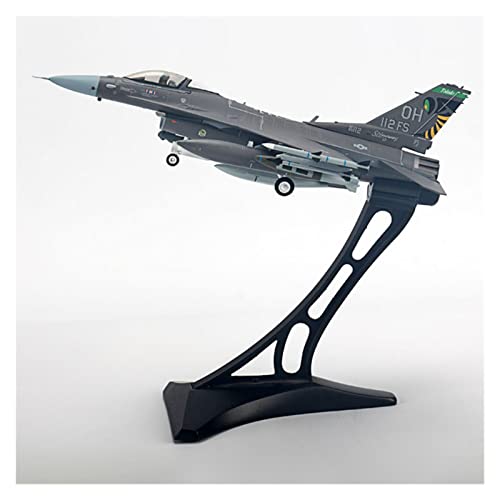 Metall-Druckguss-Legierung, geeignet für Modell F16 im Maßstab 1:72 F-16C, Flugzeugjäger-Modell, Spielzeug zum Sammeln von Flugzeugen mit Halterung (B) von WWPIS