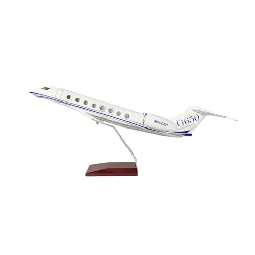 Miniatur-Flugzeugmodell Gulfstream G650ER G650 G-650, 47 cm, aus Kunstharz, Modellflugzeug, Sammlerflugzeug, Modellbausatz Flugzeug mit Ständer (keine Lichter) von WWPIS