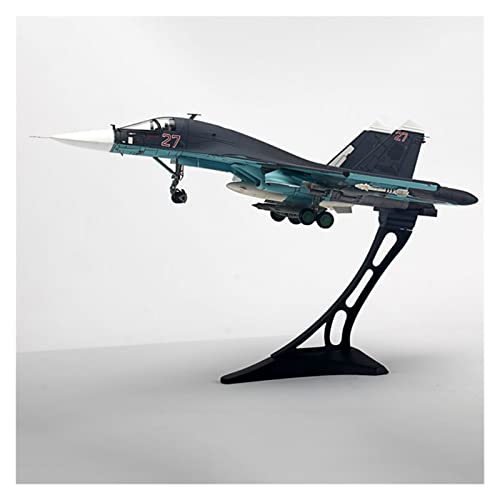 Miniatur des Flugzeugs 1:72, geeignet für SU-34 Su34 Air Force, Druckguss-Kampfflugzeug, Spielzeugflugzeug, Statisches Druckguss-Spielzeugmodell mit Halterung (B) von WWPIS