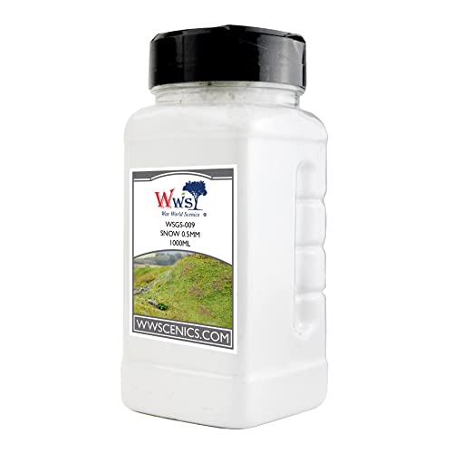 WWS War World Scenics WWScenics | 0,5mm Streu-Schnee | 1000ml | WSG1-089 | Streugras für Modellbahn und Modellbau von WWS War World Scenics