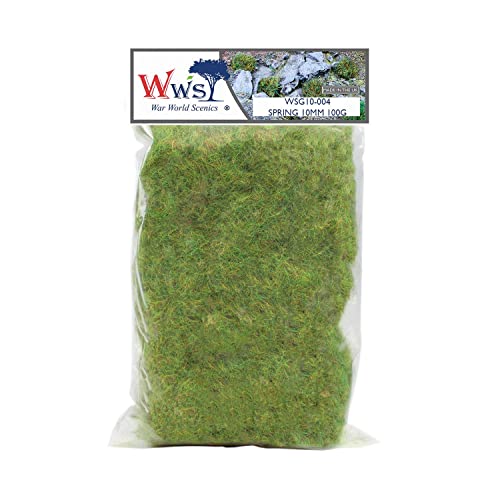 WWScenics | 10mm Frühling Statische Grasfasern | 100g | WSG10-004 | Streugras für Modellbahn und Modellbau von WWS War World Scenics