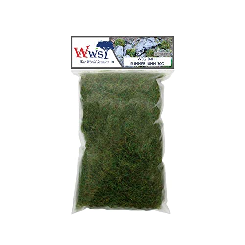 WWScenics | 10mm Sommer Statische Grasfasern | 30g | WSG10-011 | Streugras für Modellbahn und Modellbau von WWS War World Scenics