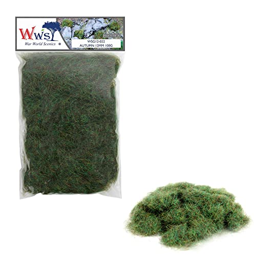 WWScenics | 12mm Herbst Statische Grasfasern | 100g | WSG12-022 | Streugras für Modellbahn und Modellbau von WWS War World Scenics