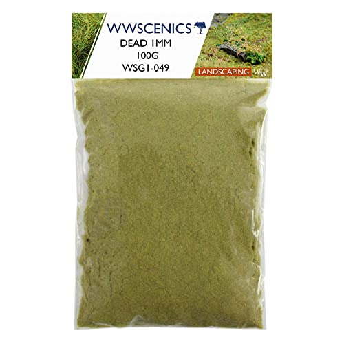 WWS War World Scenics WWScenics | 1mm Abgestorbene Statische Grasfasern | 100g | WSG1-049 | Streugras für Modellbahn und Modellbau von WWS War World Scenics