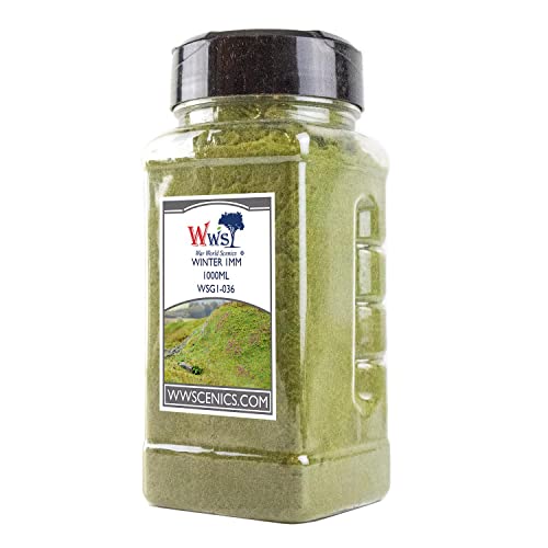 WWS War World Scenics WWScenics | 1mm Winter Statische Grasfasern | 1000ml | WSG1-036 | Streugras für Modellbahn und Modellbau von WWS War World Scenics
