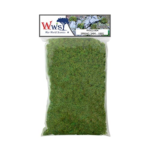 WWS War World Scenics WWScenics | 2mm Frühling Statische Grasfasern | 100g | WSG2-004 | Streugras für Modellbahn und Modellbau von WWS War World Scenics