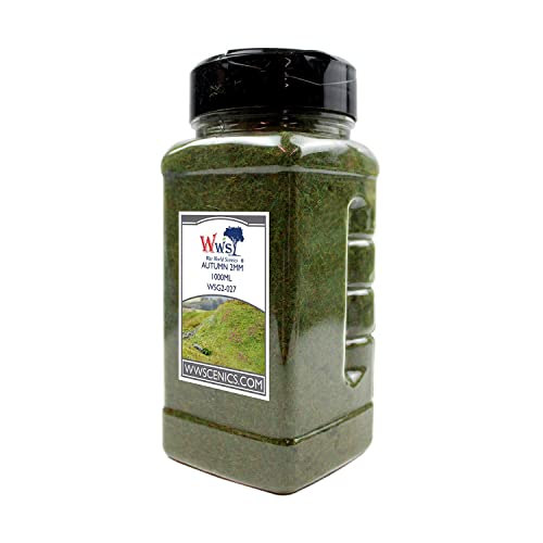 WWS War World Scenics WWScenics | 2mm Herbst Statische Grasfasern | 1000ml | WSG2-027 | Streugras für Modellbahn und Modellbau von WWS War World Scenics