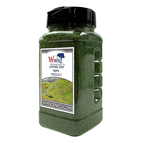WWS War World Scenics WWScenics | 2mm Sommer Statische Grasfasern | 500ml | WSG2-017 | Streugras für Modellbahn und Modellbau von WWS War World Scenics