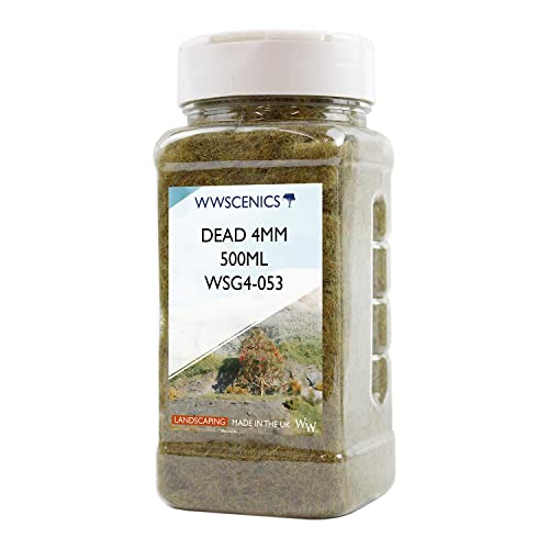 WWS War World Scenics WWScenics | 4mm Abgestorbene Statische Grasfasern | 500ml | WSG4-053 | Streugras für Modellbahn und Modellbau von WWS War World Scenics