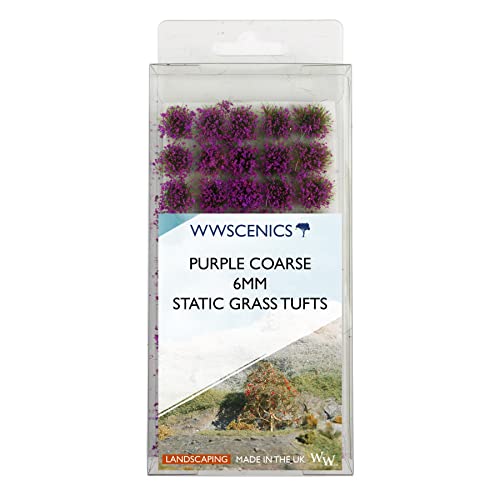 WWS War World Scenics WWScenics 6mm Grobes Lila Laub | Statische Grasbüschel x 100 | WFT6-002 | für Modellbau und Dioramen von WWS War World Scenics