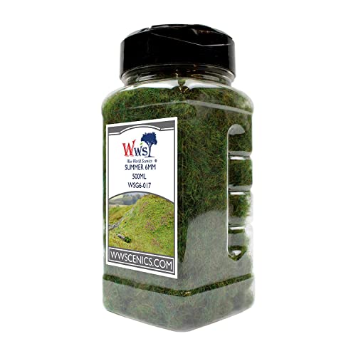 WWScenics | 6mm Sommer Statische Grasfasern | 500ml | WSG6-017 | Streugras für Modellbahn und Modellbau von WWS War World Scenics