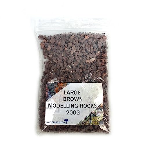 WWS War World Scenics WWScenics Große Braune Modell-Felsen 2-5mm | 200g Beutel | Basing Materialien Diorama Modellbau von WWS War World Scenics