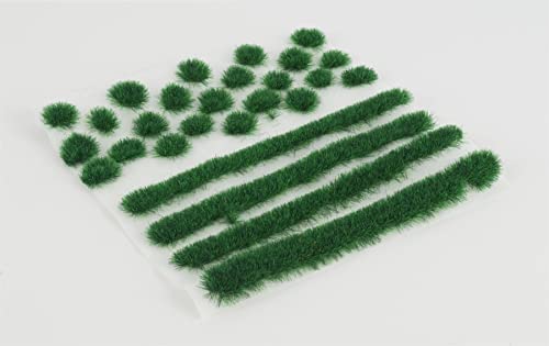 WWS War World Scenics WWScenics Statische Grasfasern Grasbüschel & Streifen Set | 4mm Weideland | PAS4MIX | für Modellbau & Landschaftsbau von WWS War World Scenics