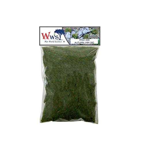 WWS War World Scenics WWScenics | 1mm Herbst Statische Grasfasern | 30g | WSG1-020 | Streugras für Modellbahn und Modellbau von WWS War World Scenics