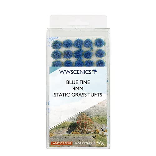 WWS War World Scenics WWScenics 4mm Feines Blaues Laub | Statische Grasbüschel x 100 | WFT4-104 | für Modellbau und Dioramen von WWS War World Scenics