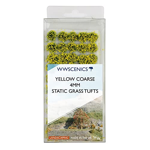 WWS War World Scenics WWScenics 4mm Grobes Gelbes Laub | Statische Grasbüschel x 100 | WFT4-001 | für Modellbau und Dioramen von WWS War World Scenics
