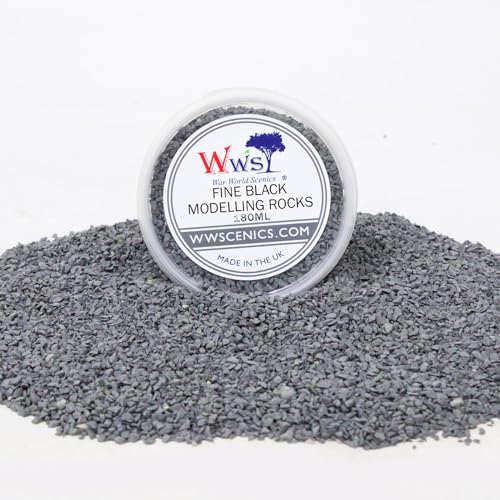 WWScenics Feine Schwarze Modell-Felsen 1-3mm | 180ml Becher | Basing Materialien Diorama Modellbau von WWS War World Scenics