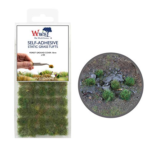 War World Scenics 10mm Wald-Bodendecker Selbstklebende Statische Grasbüschel x 100 - Modellbau Modellbahn Landschaftsbau Diorama Miniatur Tabletop Spiele Wargame Modelleisenbahn Geländebau von WWS War World Scenics