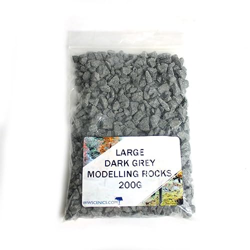 WWS War World Scenics WWScenics Große Dunkelgraue Modell-Felsen 2-5mm | 200g Beutel | Basing Materialien Diorama Modellbau von WWS War World Scenics