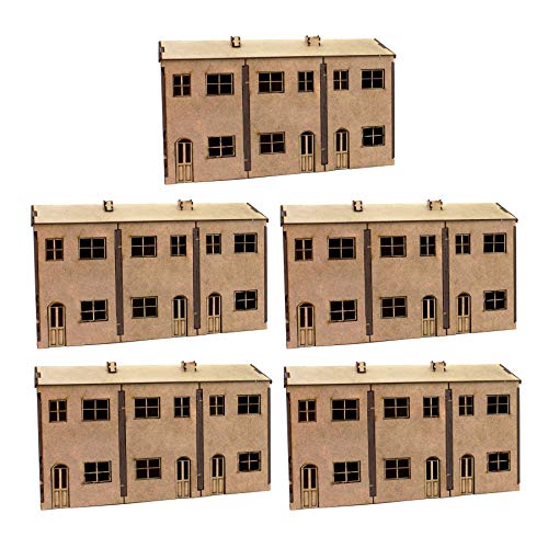 War World Scenics Modellbau MDF Gebäude - Niedrigprofil Dreifach-Haus x 5 - Spur 00/H0 Modellbahn Maßstab Modelleisenbahn Diorama Landschaftsbau Geländebau Struktur War World Scenics Modellbau MDF Gebäude - Niedrigprofil Dreifach-Haus x 5 - Spur 00/H0 Modellbahn Maßstab Modelleisenbahn Diorama Landschaftsbau Geländebau Struktur von WWS War World Scenics