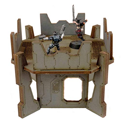 War World Gaming Industry of War Feuerstellung Turm - 28mm Sci-Fi Wargaming Tabletop Spiele Gelände Modellbau Modell Diorama Versatzstücke Gebäude Sammlung von War World Gaming