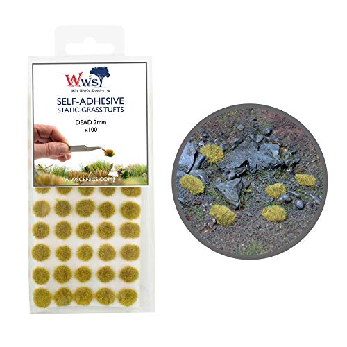War World Scenics 2mm Abgestorbene Selbstklebende Statische Grasbüschel x 100 - Modellbau Modellbahn Landschaftsbau Diorama Miniatur Tabletop Spiele Wargame Modelleisenbahn Geländebau von WWS War World Scenics
