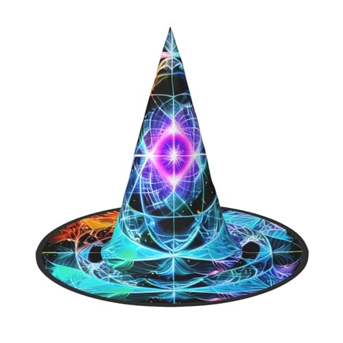Acht dimensionaler Raum, Halloween-Hexenhut, Kostüm, Partyhut, geeignet für Bühnenspiel-Zubehör, 2 Stück von WXCJWD