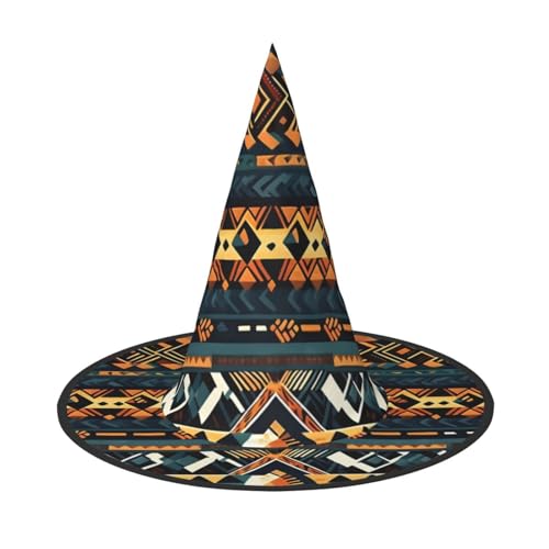 Afrikanischer Stammes-Hut, ethnische Textur, Halloween-Hexenhut, Kostüm, Partyhut, geeignet für Bühnenspiel-Zubehör, 1 Stück Afrikanischer Stammes-Hut, ethnische Textur, Halloween-Hexenhut, Kostüm, Partyhut, geeignet für Bühnenspiel-Zubehör, 1 Stück von WXCJWD