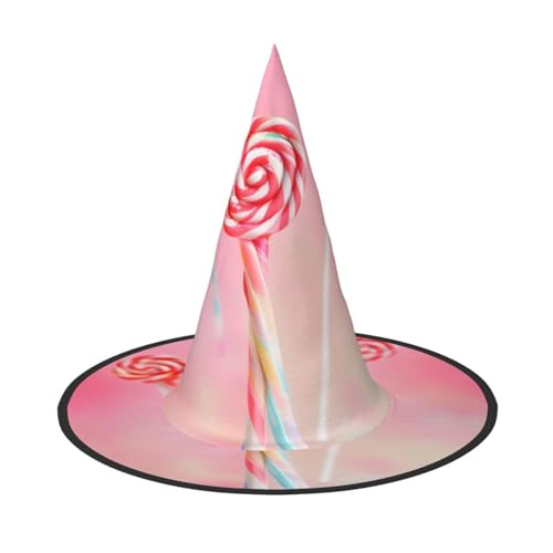 Bunter Lutscher, Halloween-Hexenhut, Kostüm, Partyhut, geeignet für Bühnenspiel-Zubehör, 2 Stück Bunter Lutscher, Halloween-Hexenhut, Kostüm, Partyhut, geeignet für Bühnenspiel-Zubehör, 2 Stück von WXCJWD