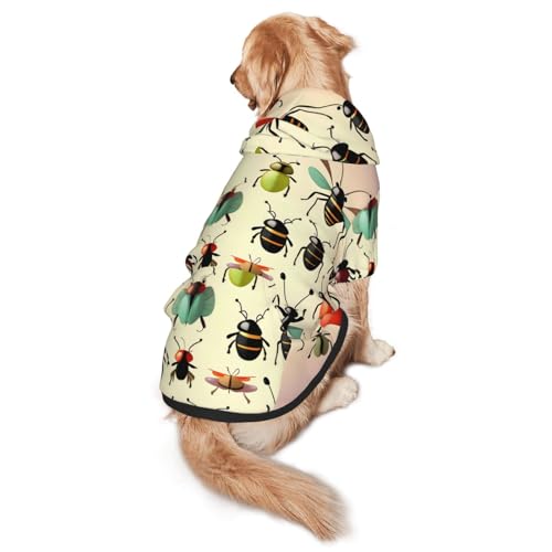 Cartoon kleine Insekten L Hund Hoodie Warm und leicht geeignet für Haustiere im Herbst und Winter zu tragen von WXCJWD