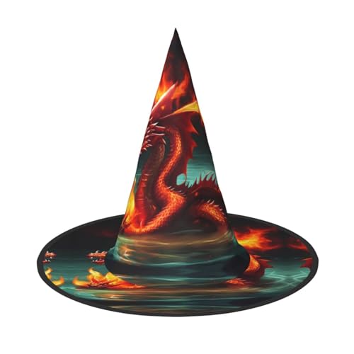 Drachenkönig im Feuer, Halloween-Hexenhut, Kostüm, Partyhut, geeignet für Bühnenspiel-Zubehör, 2 Stück Drachenkönig im Feuer, Halloween-Hexenhut, Kostüm, Partyhut, geeignet für Bühnenspiel-Zubehör, 2 Stück von WXCJWD
