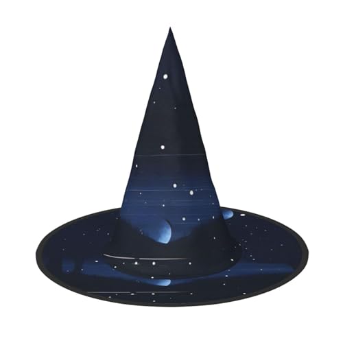 Dunkelblaue Nachtansicht Halloween-Hexenhut, Kostüm, Partyhut, geeignet für Bühnenspiel-Zubehör, 3 Stück von WXCJWD