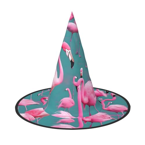 Ein Schwarm Flamingos, 2 Stück, Halloween-Hexenhut, Kostüm, Partyhut, geeignet für Bühnenspiel-Zubehör Ein Schwarm Flamingos, 2 Stück, Halloween-Hexenhut, Kostüm, Partyhut, geeignet für Bühnenspiel-Zubehör von WXCJWD