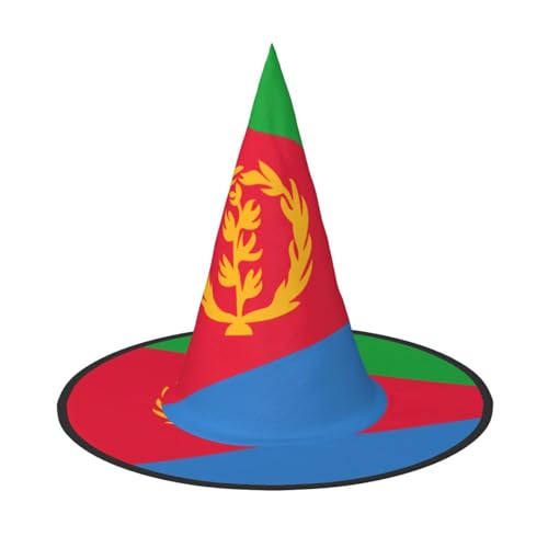 Eritreische Flagge, Halloween-Hexenhut, Kostüm, Partyhut, geeignet für Bühnenspiel-Zubehör, 1 Stück von WXCJWD
