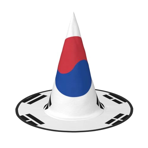 Flagge der Republik Korea, Halloween-Hexenhut, Kostüm, Partyhut, geeignet für Bühnenspiel-Zubehör, 1 Stück von WXCJWD