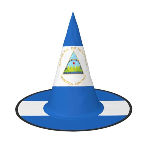 Flagge von Nicaragua, Halloween-Hexenhut, Kostüm, Partyhut, geeignet für Bühnenspiel-Zubehör, 2 Stück von WXCJWD