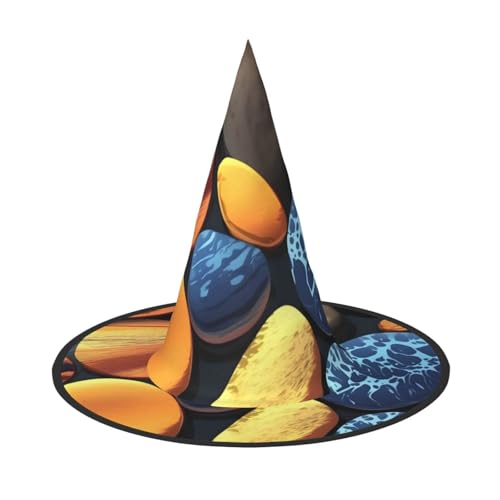 Gelbe Kieselsteine, Halloween-Hexenhut, Kostüm, Partyhut, geeignet für Bühnenspiel-Zubehör Gelbe Kieselsteine, Halloween-Hexenhut, Kostüm, Partyhut, geeignet für Bühnenspiel-Zubehör von WXCJWD